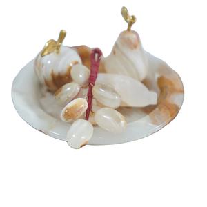 Fruits et assiette en marbre naturel Onyx, ensemble de fruits en marbre de pierre, fruit d'onyx - Product Image 3