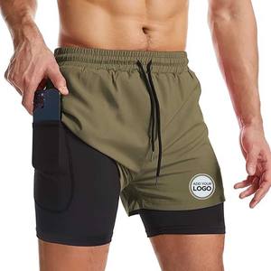 Short de gymnastique Short de course athlétique en maille à cordon de serrage à séchage rapide avec doublure - Product Image 3