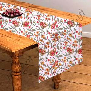 Bloc impression chemin de Table traditionnel bloc à main imprimé 100% pur coton tissu chemin de Table à vendre événements de mariage maison - Product Image 3