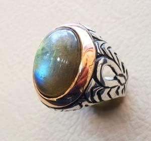Anillo de Hombre al por Mayor, Nuevo Anillo de Sello Turco con Piedra Preciosa de Labradorita Natural, Joyería de Cumpleaños, Anillo de Plata de Ley 925 - Product Image 6