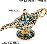 Lampe de Genie d'Aladdin Nautique Vintage en Laiton, Décoration de Table pour la Maison/Mariage, Pièce de Collection Rare, Accessoire de Costume Classique Arabe, Moulage