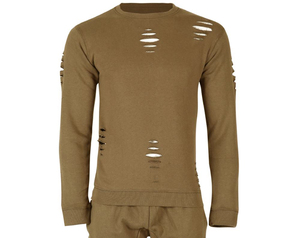 Haute qualité prix de gros pull sur mesure en détresse survêtement dernière mode Streetwear hommes en détresse survêtement - Product Image 5