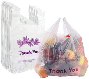 Bolsas de plástico para camisetas con impresión en huecograbado Material HDPE reciclable Tamaño y grosor personalizables Uso en supermercados - Product Image 1