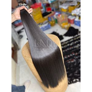 Paquetes de color natural recto de hueso de cabello crudo más vendidos con cierre para hacer pelucas de cabello humano real - Product Image 1