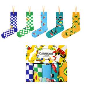 Colorful Checked <b>Sock</b> <b>Box</b> Fast Food Design Breathable for Daily Usage - Product Image 1
