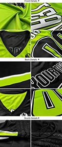 Meilleures ventes : Ensemble maillot et short de basketball unisexe, couleur personnalisable, nom d'équipe personnalisé, impression par sublimation, séchage rapide - Product Image 5