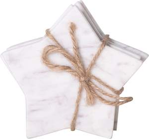 Nouveau design étoile blanche Accents polis étoiles décor à la maison moderne élégant sous-verres en marbre Premium tapis d'affichage de table Pad élégant - Product Image 2