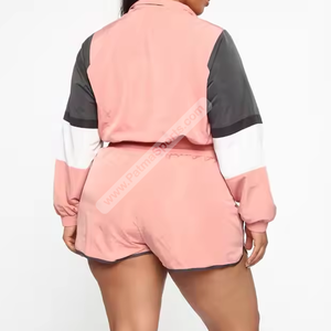 Chaqueta cortavientos y pantalones cortos personalizados gran oferta chaqueta y pantalones cortos cortavientos personalizados chándales de nailon para mujer - Product Image 4