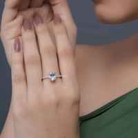 Ensemble de bague de fiançailles Aniva avec diamant taille brillant certifié GIA de 2,46 carats, or blanc 18 carats, 66 petits diamants - Élégant et ethnique, unisexe