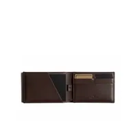 Dompet Kulit Lipat Dua Warna Coklat Tua Premium dengan Perlindungan RFID