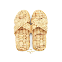 Sandalias de cuña para mujer VIETCHOICE Phoebe Peep Toe, ligeras, beige, de jacinto de agua vintage, para primavera/verano, para exteriores