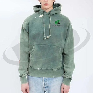 Sweat-shirts pour hommes Streetwear délavés à l'acide, 100% Coton, confortables, coupe classique, basiques, avec logo personnalisé, en molleton respirant - Product Image 1