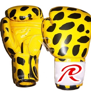 Gants de boxe MMA en cuir de vachette avec fermeture auto-agrippante, personnalisables pour l'entraînement - Product Image 1