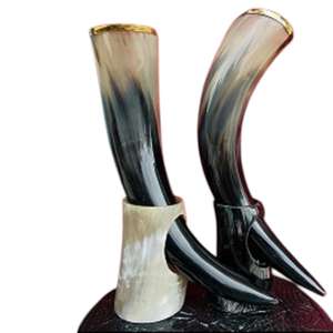 ฮอร์นสำหรับดื่มไวกิ้งสุดหรูพร้อมขาตั้งแตรควายธรรมชาติทำมือสัมผัสของจริงดีไซน์รูปสัตว์ - Product Image 6