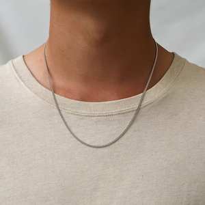 925 Sterling <b>Silver</b> Elegant Unisex Link Chain <b>Necklace</b> Classic Box Chain <b>for</b> <b>Men</b> and Women Daily Casual Wear Jewelry - Product Image 1