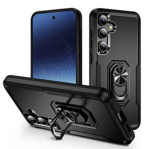เคส Samsung Galaxy S25 Plus และ Samsung Galaxy S24 Plus แบบไฮบริดสองชั้น พร้อมขาตั้งแม่เหล็ก สีดำ - Product Image 1
