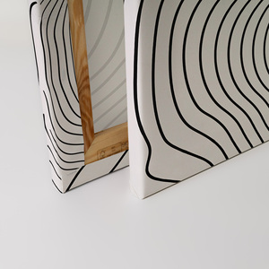 Fabriqué en allemagne-décoration d'intérieur toile photo paysages modernes noir blanc-art mural noir gris-peinture murale sur cadre de civière - Product Image 4