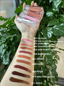 Gloss à lèvres liquide minéral végétalien avec logo personnalisé — Imperméable, mat, chatoyant, longue tenue, hydratant, non collant - Product Image 4