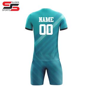 Sublimation personnalisée Maillot de football à manches courtes pour jeunes et collèges Chemises de football pour hommes avec logo brodé - Product Image 4
