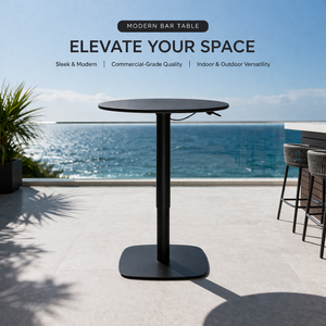 Mesa <span class=keywords><strong>de</strong></span> Comedor Exterior Ajustable <span class=keywords><strong>de</strong></span> Aluminio Comercial Moderna, Muebles <span class=keywords><strong>de</strong></span> Jardín Metálicos Extensibles para Cafetería y Hotel, para Uso en Cocina - Product Image 1