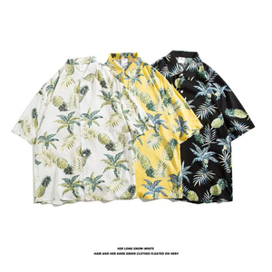 YSJY Custom Summer Turn-down <b>Collar</b> Hawaiian <b>Shirts</b> Man Printed Designer Open <b>Collar</b> Button up <b>Shirt</b> - Product Image 6
