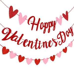 Artículos para Fiestas de San Valentín, Directo de Fábrica, Serpentinas Brillantes con Corazones Rojos y Rosas, Guirnalda de Papel con Mensajes de Amor - Product Image 4