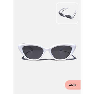 Occhiali da Sole Quadrati Stile Cat-Eye A3shop con Protezione UV400, Logo Personalizzato, Montatura in PC Grigia e Bianca, Lenti CR39 con Stampa Colorata - Product Image 2