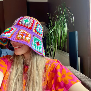 Sombrero de Pescador para Mujer, Hecho a Mano, de Hilo de Algodón y Lino, 54-56 cm, Primavera/Verano, Estilo Vintage, Patrón a Cuadros, Estilo Europeo Americano - Product Image 5