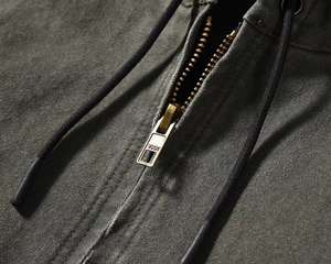 Hot Selling Handsome Style Men's Thick Jackets Plus Size Winter Varsity Men's <b>Garment</b> Washed Full Zip up Jacket - Product Image 5