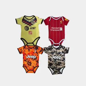 定制批发足球服婴儿和幼儿连体衣Romper优质家庭和客场连体衣婴儿足球