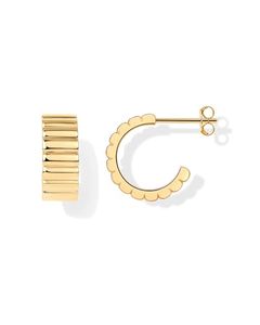 Boucles d'oreilles créoles épaisses en alliage plaqué or 14 carats PAVOI - Bijoux bohèmes chics pour femmes, or jaune sans pierres précieuses, cadeau - Product Image 1