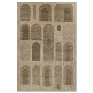 Alfombra de Lana Anudada a Mano Aprezo Verde, Rectangular Grande con Patrón Abstracto, para Sala de Estar o Pasillo - Modelo Lca-1547 - Product Image 1