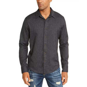 Camicia Casual da Uomo American Rag in Twill Spazzolato con Bottoni, Vestibilità Regolare, Design a Quadri, Nera, Taglie da XS a 3XL per la Stagione Autunnale - Product Image 1