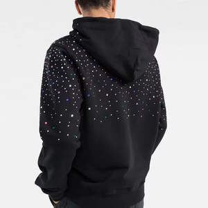Sweats à capuche avec strass logo personnalisé hommes sweat Street Wear coton éponge française 100% pull à capuche - Product Image 3