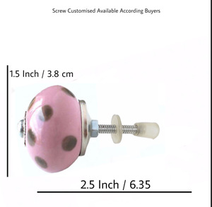 ลูกบิดเซรามิคลายจุดช็อกโกแลตและชมพูมือจับลิ้นชักและประตูโลหะสำหรับตู้แบบดึงสำหรับห้องครัวและห้องนอน558 CK - Product Image 3