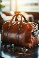 Sacs de sport de luxe élégants et de qualité supérieure en cuir véritable marron avec une grande capacité de rangement pour hommes et femmes
