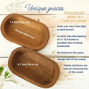 Bols décoratifs pour la décoration intérieure 10x5.7x2.8 pouces en bois pour petit bol à pâte coeur de soupe - Product Image 4