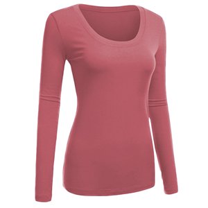 M & F-Camiseta de manga larga ajustada para mujer, blusa cómoda Lisa a granel con Logo personalizado, 100% algodón, alta calidad - Product Image 1