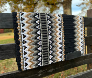 Western Show Horse Saddle Blanket Diseño de Nueva Zelanda Manta de sillín de lana hecha a mano Top Wool Saddle Pad Size - Product Image 6