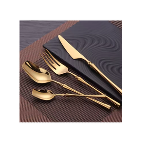 Ensemble de couverts de cuisine Ensemble de couverts en acier miroir avec plaqué or pour les fêtes de mariage Ensemble de couverts unique - Product Image 5