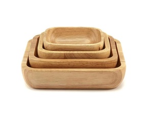 <b>Set</b> of 4 Sizes Disposable Wood Bowls Large Small <b>Plate</b> Snack Dessert Serving Dishes Modern Food Bowl salad bowl - Product Image 1