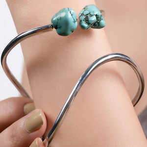 Brazalete de metal geométrico Pulsera Joyería Africana Brazalete étnico Vintage Simple Redondo - Product Image 6