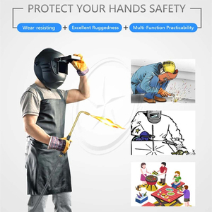 Guantes de cuero resistentes al calor de alta calidad para uso en exteriores Guantes de soldadura del fabricante pakistaní - Product Image 6