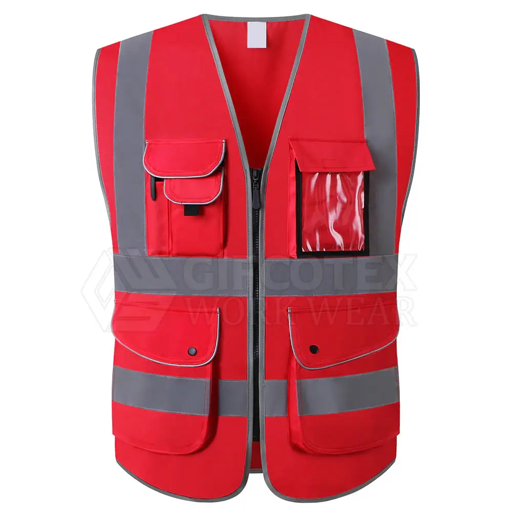 New Style Safety Workwear Vest Red Color Men High Quality Safety Vest Quick Dry Safety Vest