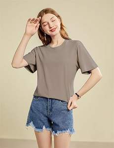 เสื้อยืดแขนสั้นลำลองทรงปีกค้างคาวน่ารักสำหรับผู้หญิง - Product Image 4