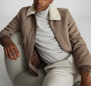 Veste en daim trucker pour homme, doublure épaisse en polaire shearling, impression de logo personnalisée pour l'hiver, service OEM - Product Image 5