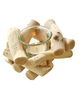 Haute qualité maison hôtel décoration cadeau fête artisanal bois bougeoir support chandelier thé lumière bougie support décor à la maison - Product Image 1