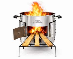 Poêle à bois portable, durable, coupe-vent, pour intérieur, en acier inoxydable intégré, pour camping et pique-nique, au meilleur prix - Product Image 4