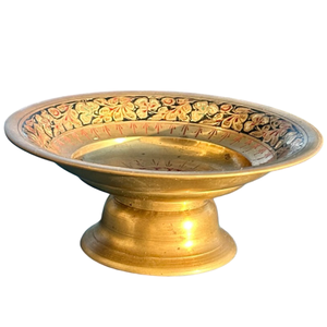 High Quality Brass <b>Pedestal</b> Bowl With Engraving Polish Finished For Kitchen Tabletop Serving Bowl Dinnerware Bowl - Product Image 6