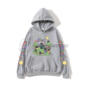 Sweat à capuche imprimé fantôme surdimensionné 100% coton pour femmes XS col rond long hiver Streetwear Logo personnalisé automne à capuche - Product Image 5